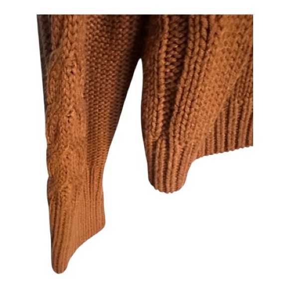 Cozy Cable Knit Crewneck Sweater in Rich Brown - Picture 5 of 8